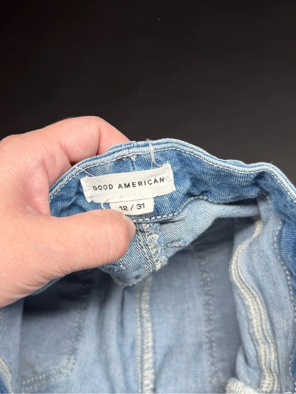 Good American Light Blue Wide Leg Jeans